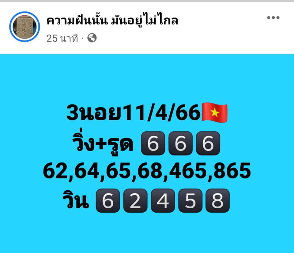 หวยฮานอย 11/4/66 ชุดที่ 1