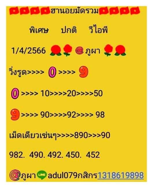 หวยฮานอย 1/4/66 ชุดที่ 7