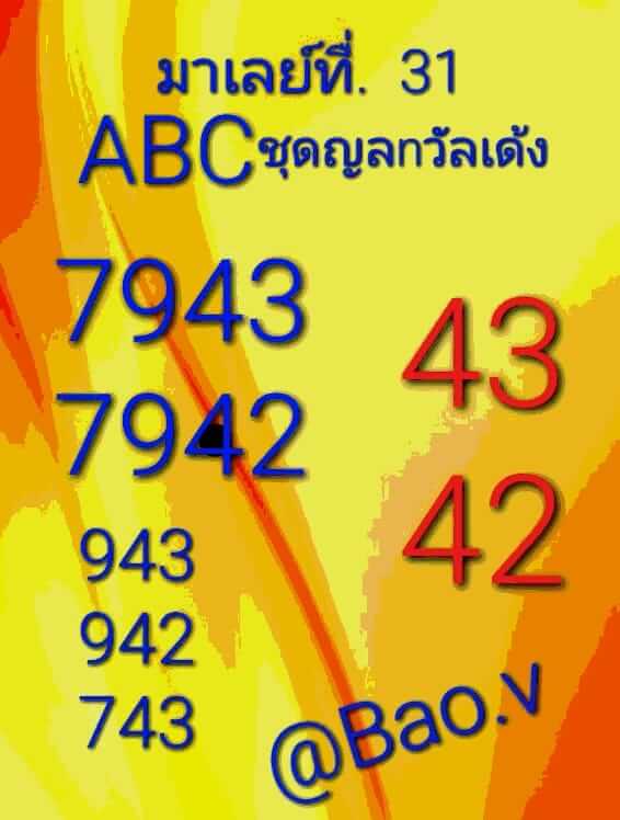 หวยมาเลย์ 31/5/66 ชุดที่ 1