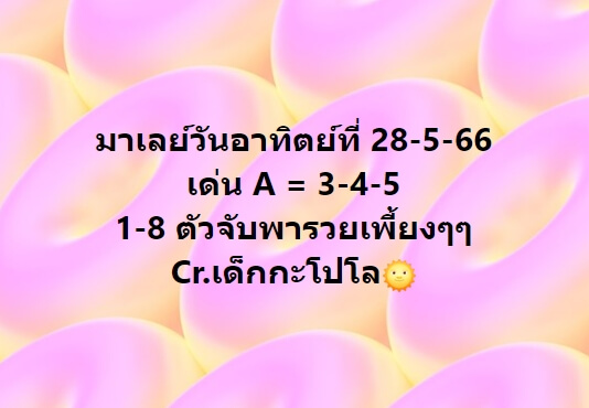 หวยมาเลย์ 28/5/66 ชุดที่ 9