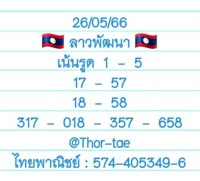 หวยฮานอย 26/5/66 ชุดที่ 7