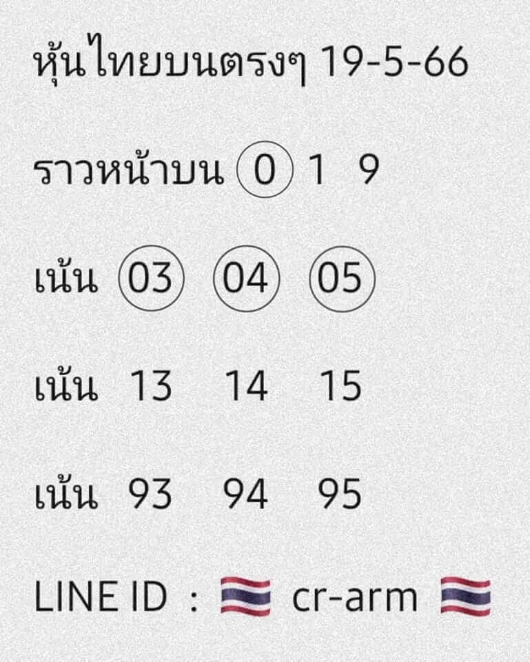 หวยหุ้น 19/5/66 ชุดที่ 1