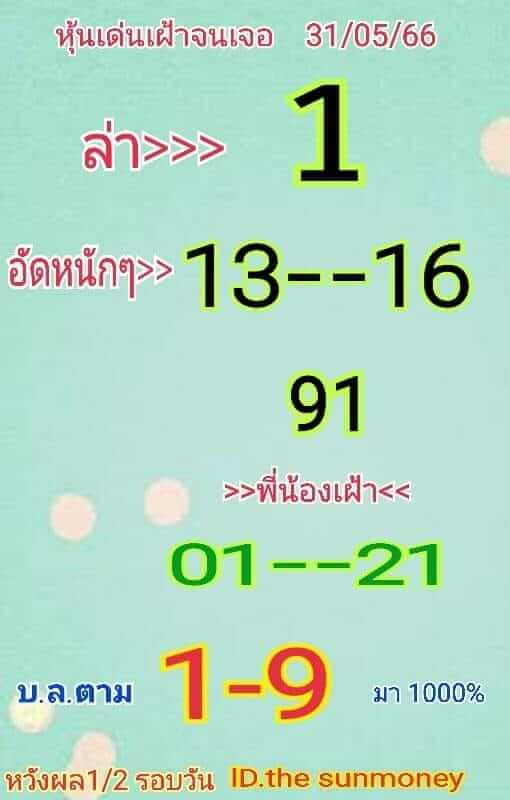 หวยหุ้น 31/5/66 ชุดที่ 3