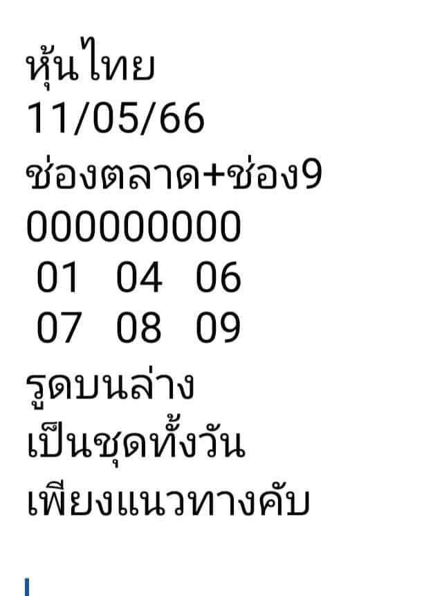 หวยหุ้น 11/5/66 ชุดที่ 8