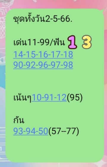 หวยหุ้น 2/5/66 ชุดที่ 8