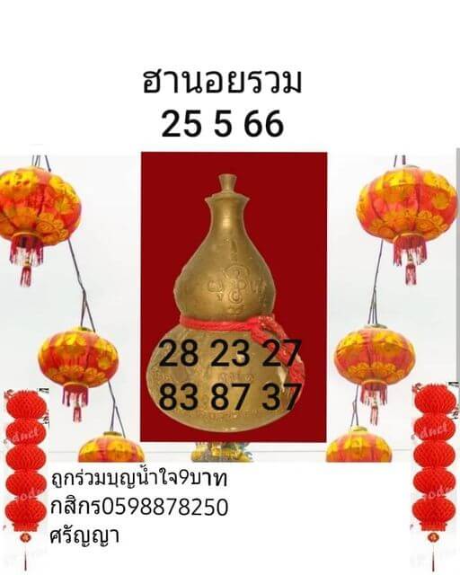 หวยฮานอย 25/5/66 ชุดที่ 1