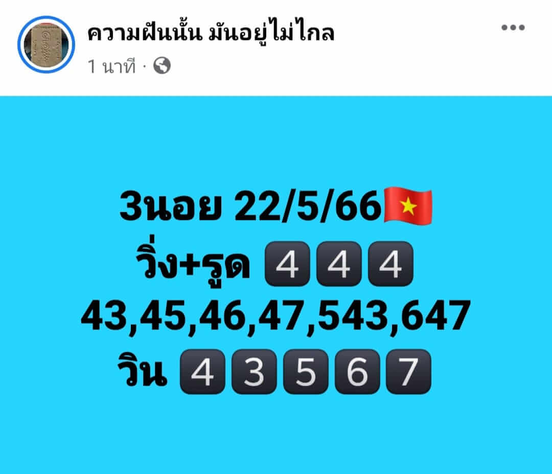 หวยฮานอย 22/5/66 ชุดที่ 2