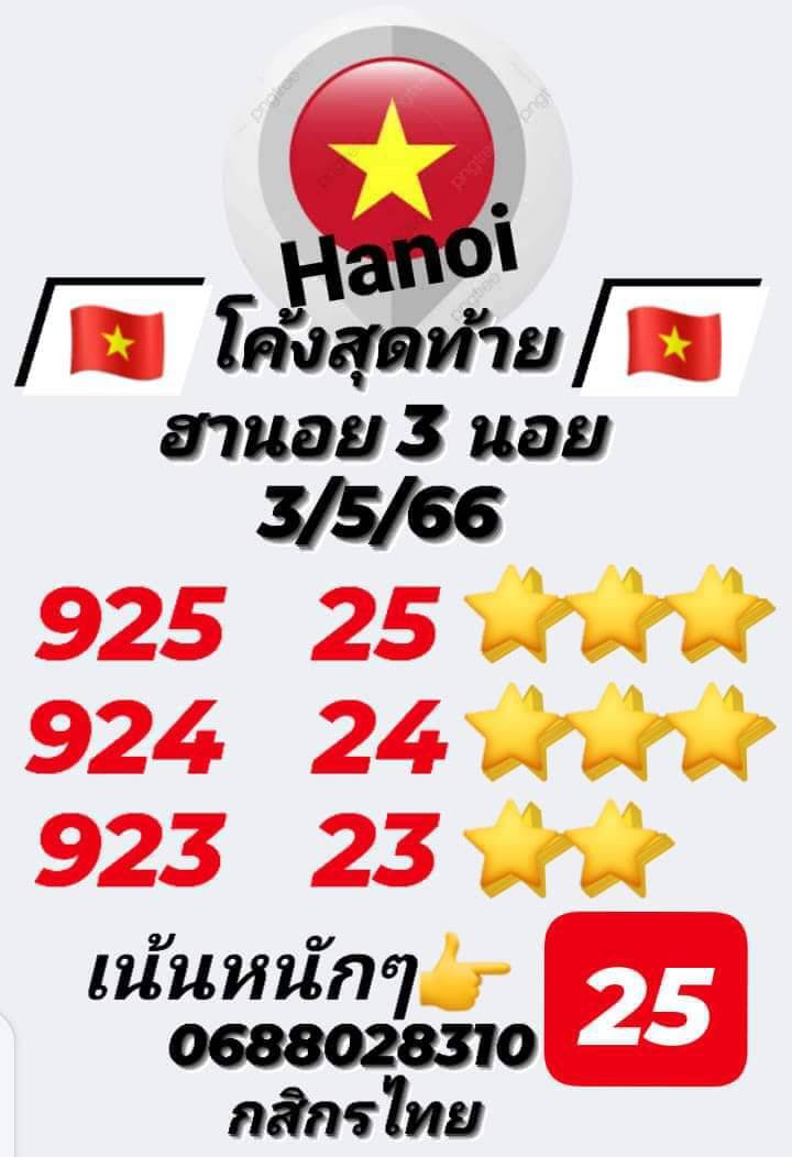 หวยฮานอย 3/5/66 ชุดที่ 8