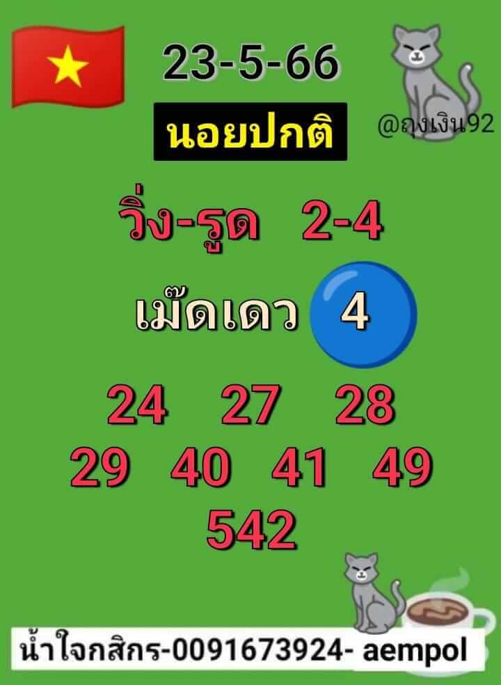 หวยฮานอย 23/5/66 ชุดที่ 9