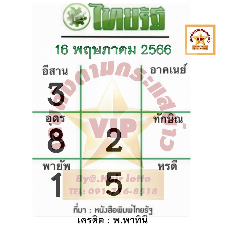 หวยไทยรัฐ 16/5/66
