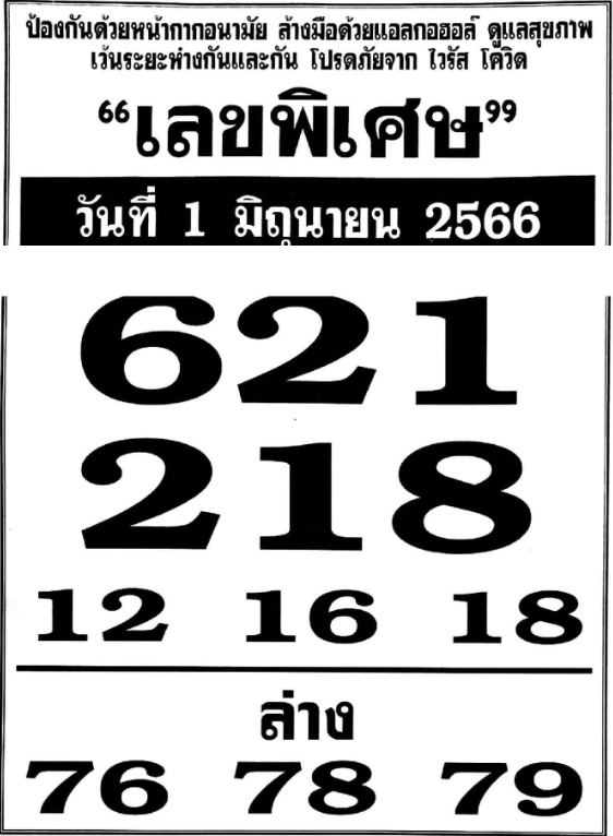 เลขพิเศษ 1/6/66