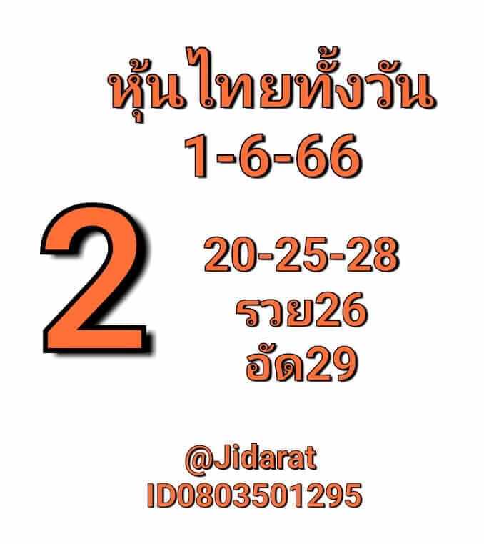 หวยหุ้น 1/6/66 ชุดที่ 6