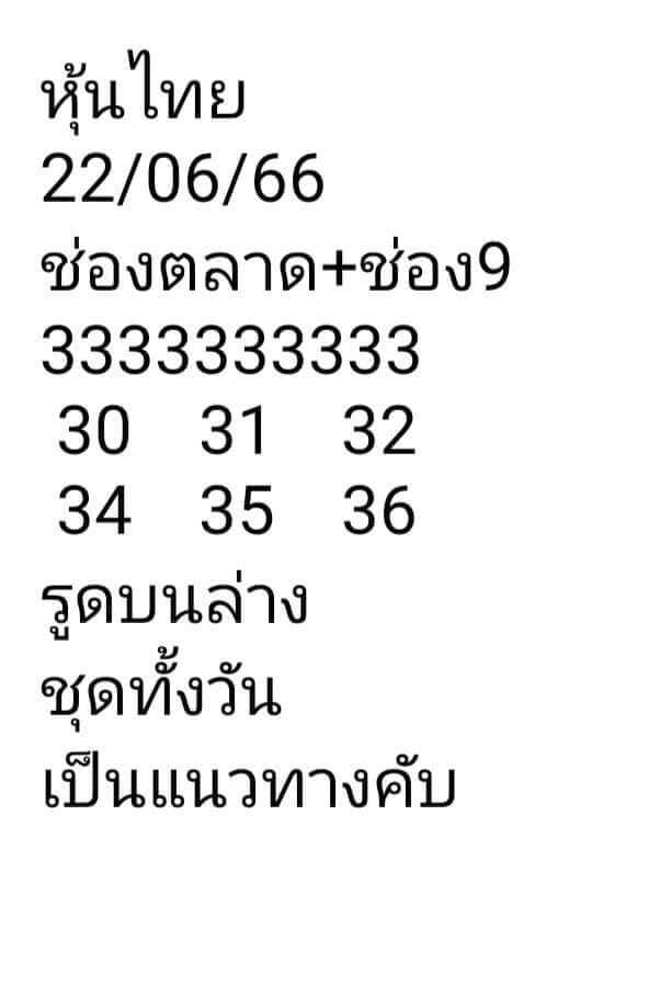 หวยหุ้น 22/6/66 ชุดที่ 8