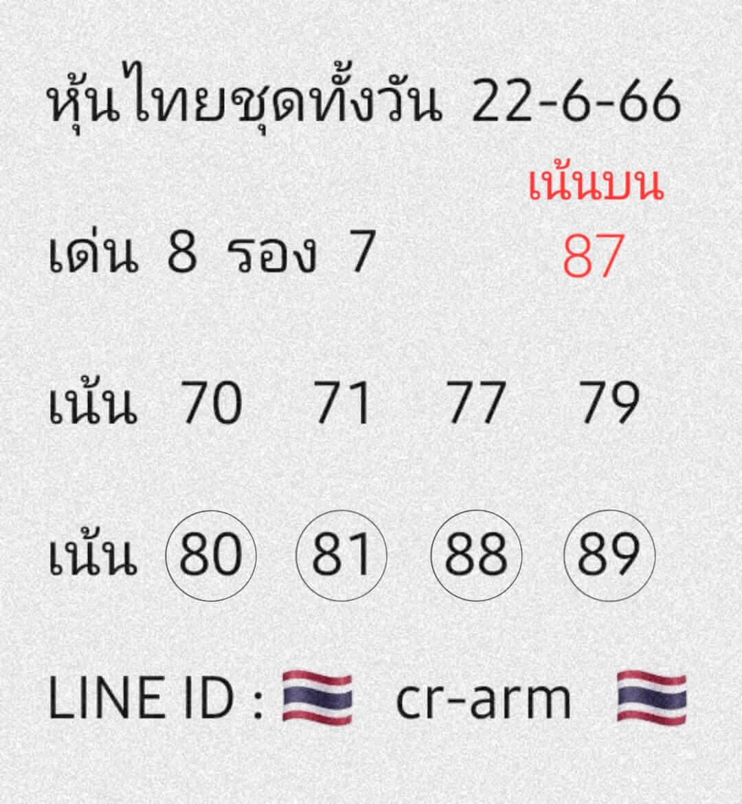 หวยหุ้น 22/6/66 ชุดที่ 9