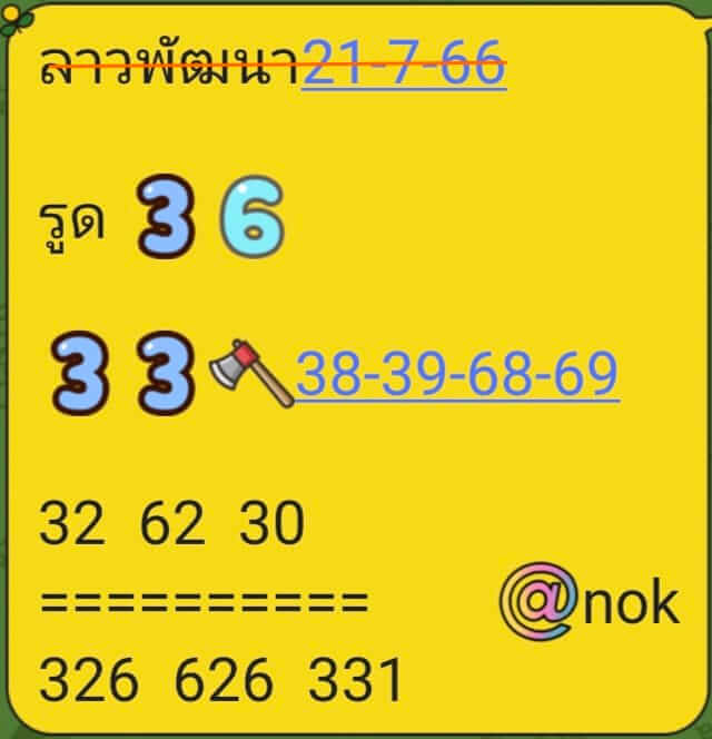 หวยลาว 21/7/66 ชุดที่ 7