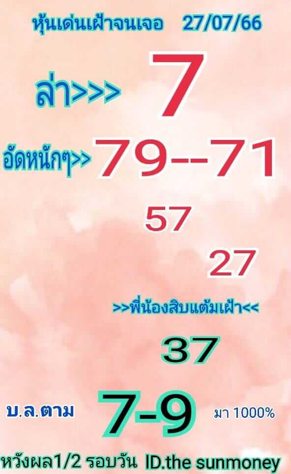 หวยหุ้น 27/7/66 ชุดที่ 2