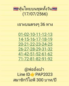 หวยหุ้น 17/7/66 ชุดที่ 6