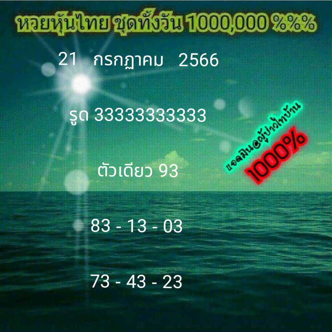 หวยหุ้น 21/7/66 ชุดที่ 6