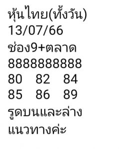 หวยหุ้น 13/7/66 ชุดที่ 7