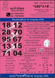 หวยแม่จำเนียร 16/7/66