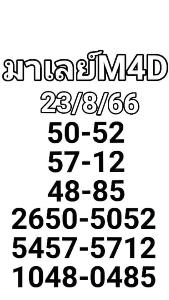 หวยมาเลย์ 23/8/66 ชุดที่ 9