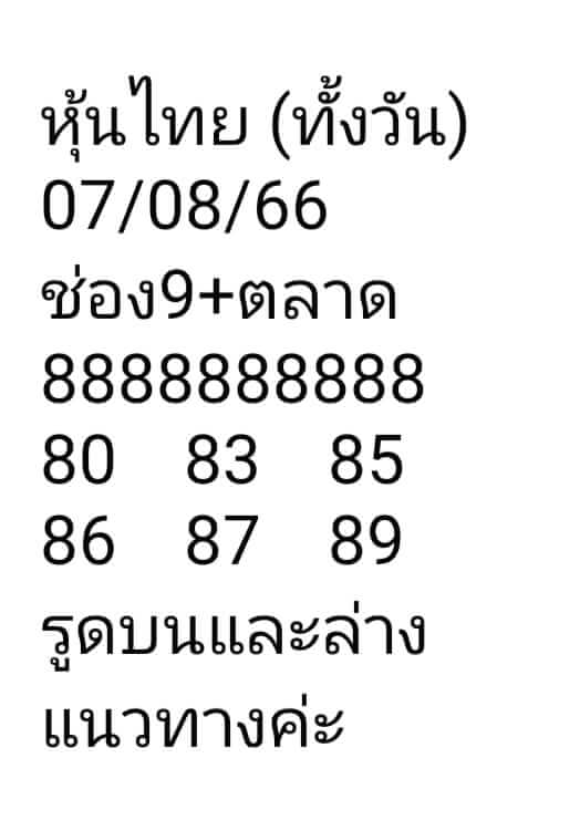 หวยหุ้น 7/8/66 ชุดที่ 10