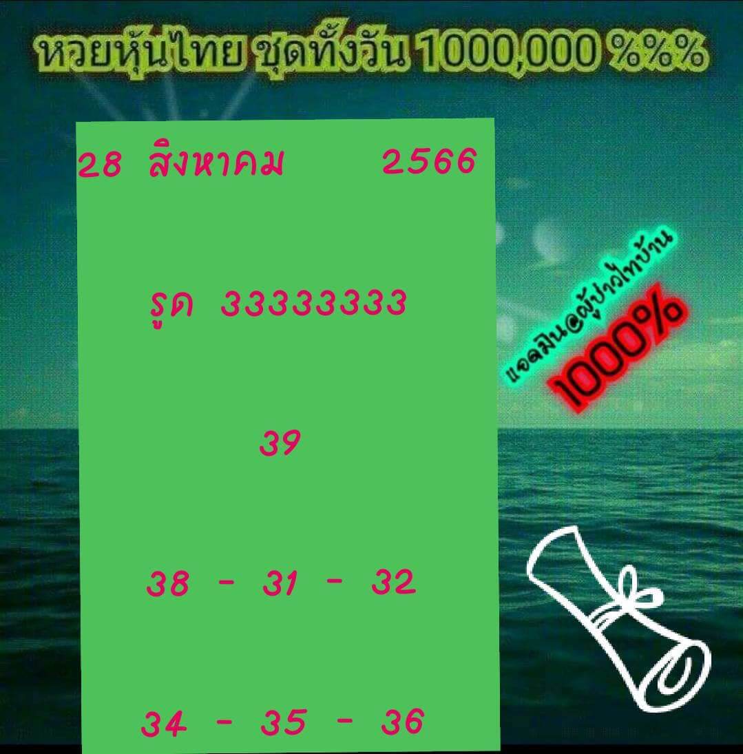 หวยหุ้น 28/8/66 ชุดที่ 6