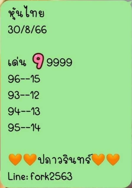 หวยหุ้น 30/8/66 ชุดที่ 6