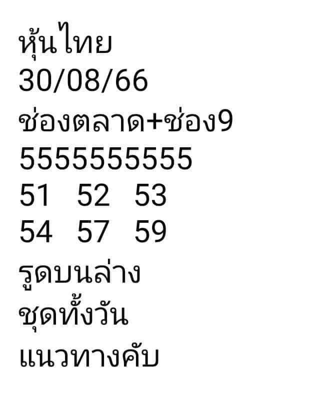 หวยหุ้น 30/8/66 ชุดที่ 8