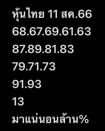 หวยหุ้น 11/8/66 ชุดที่ 8