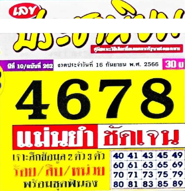 หวยประชานิยม 16/9/66