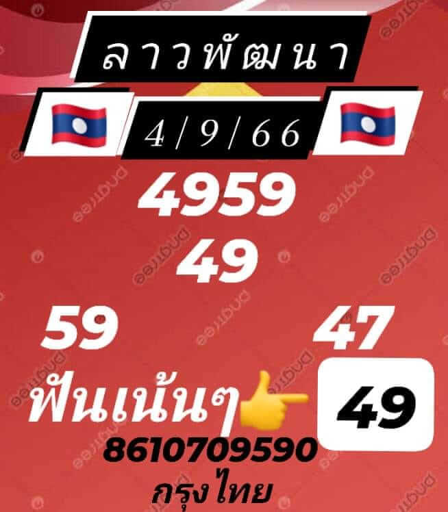 หวยลาว 4/9/66 ชุดที่ 10