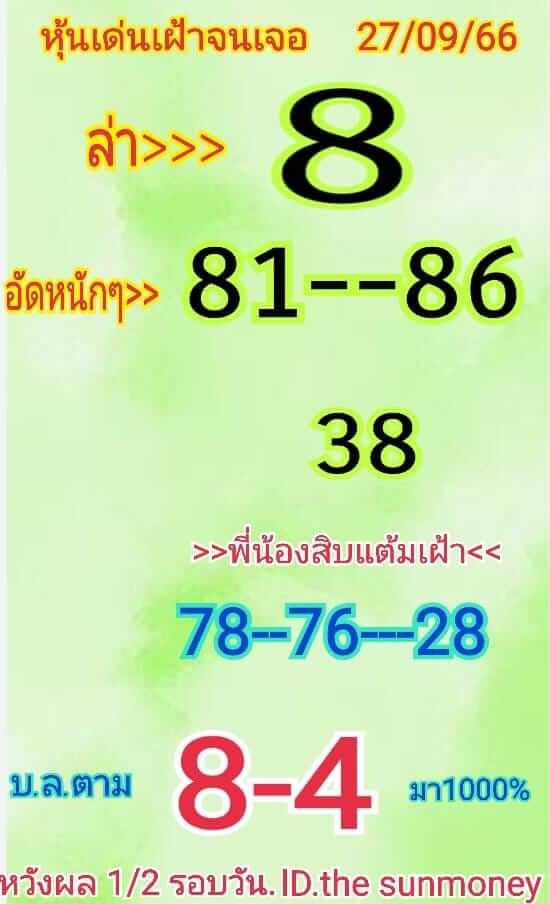 หวยหุ้น 27/9/66 ชุดที่ 10