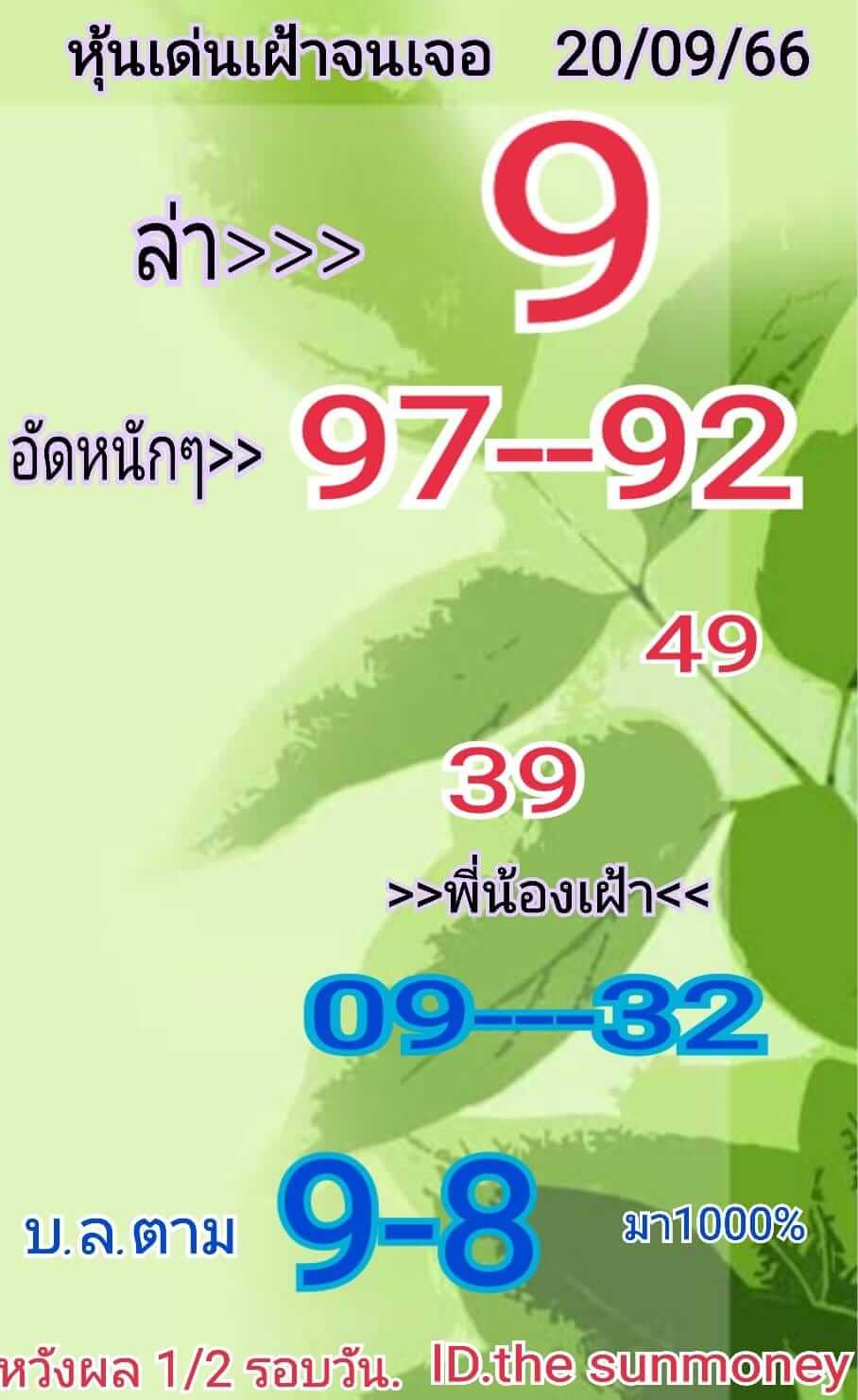 หวยหุ้น 20/9/66 ชุดที่ 5