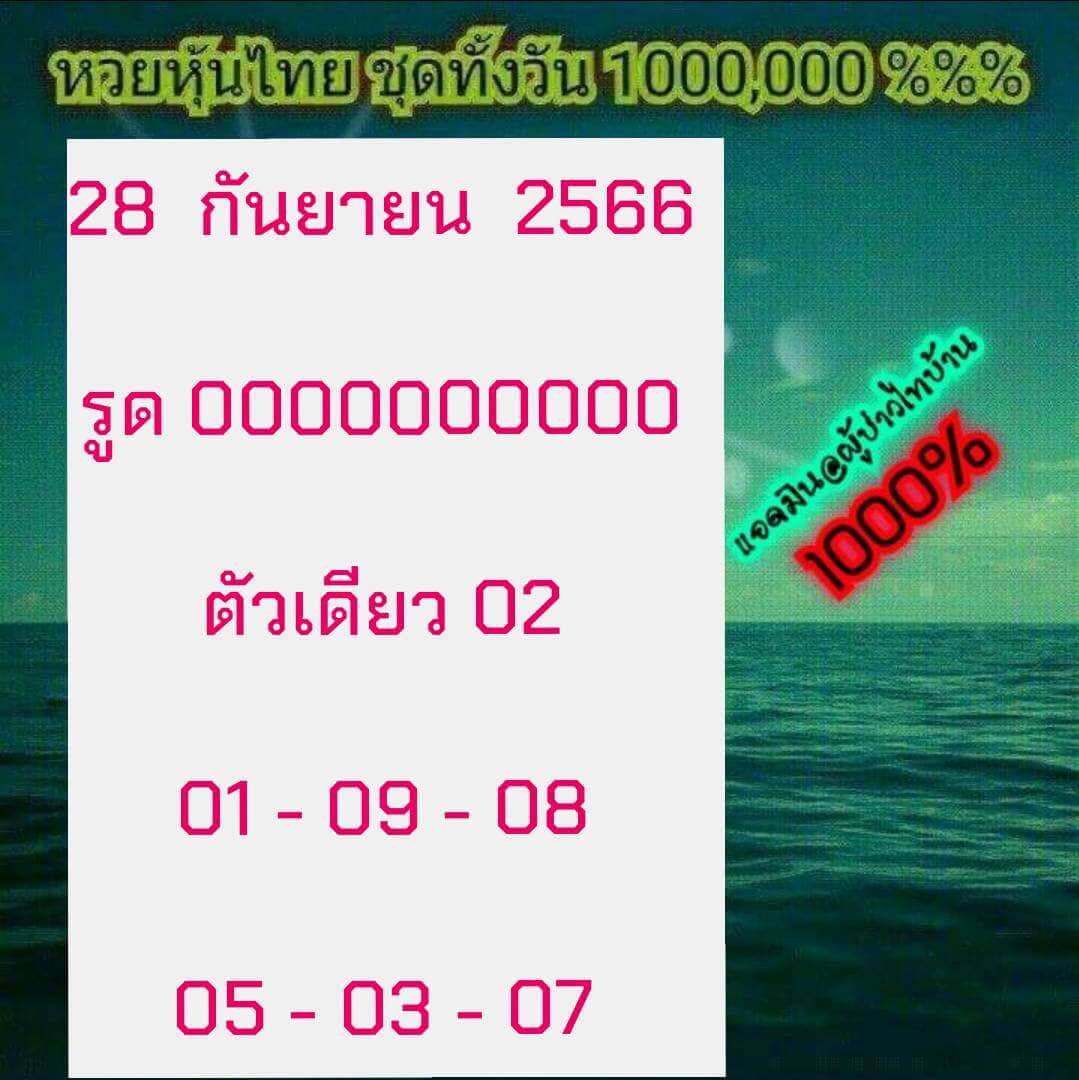 หวยหุ้น 28/9/66 ชุดที่ 7