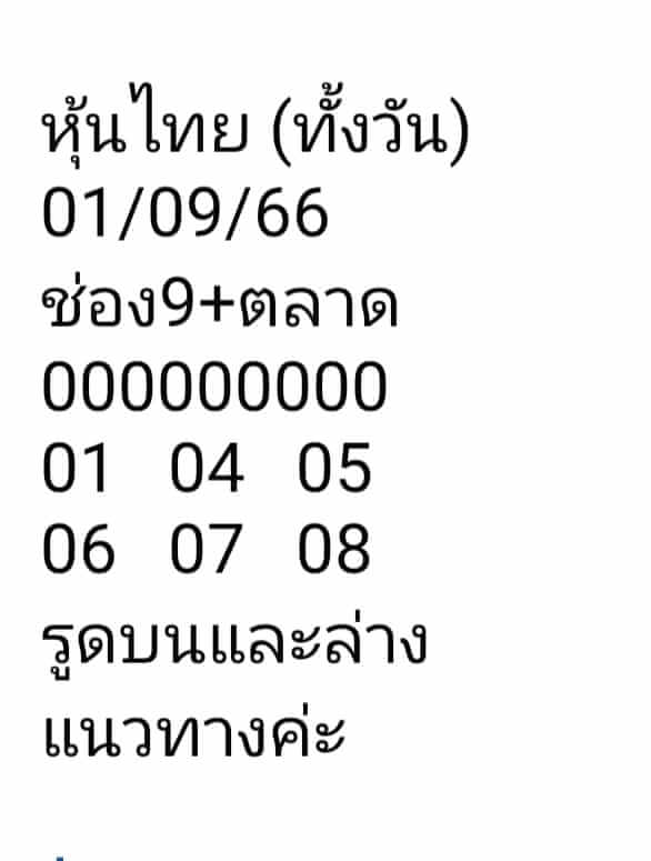 หวยหุ้น 1/9/66 ชุดที่ 7