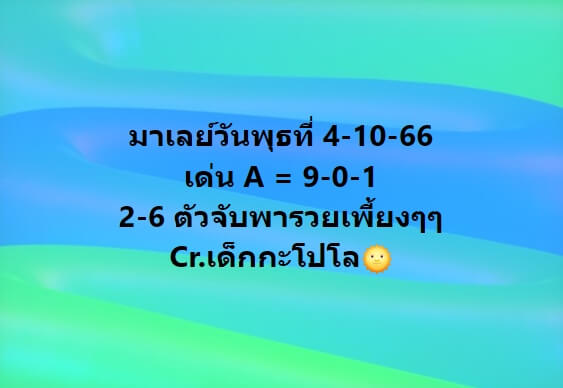 หวยมาเลย์ 4/10/66 ชุดที่ 10