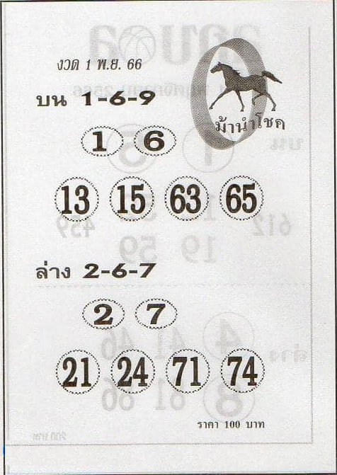 หวยม้านำโชค 1/11/66