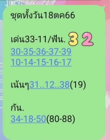 หวยหุ้น 20/10/66 ชุดที่ 1