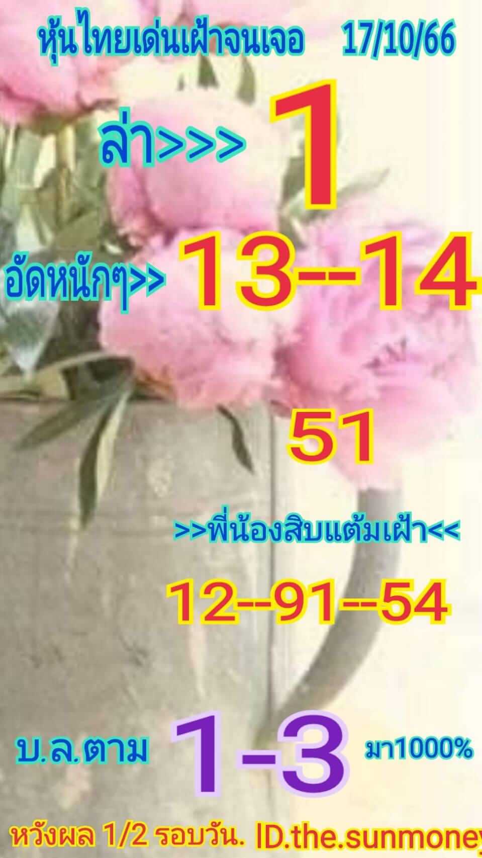 หวยหุ้น 17/10/66 ชุดที่ 10