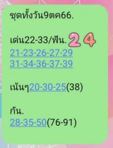 หวยหุ้น 9/10/66 ชุดที่ 10