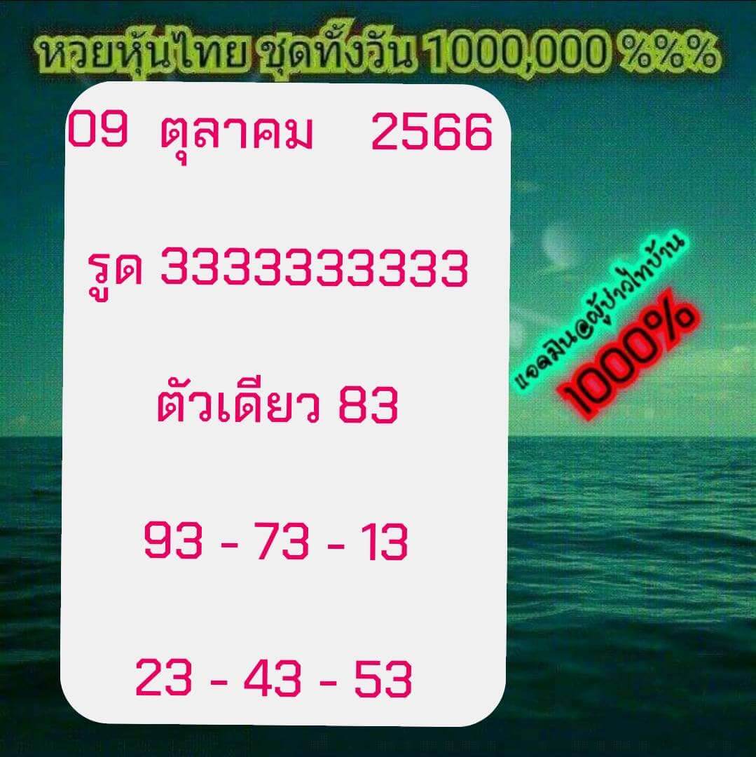 หวยหุ้น 9/10/66 ชุดที่ 6