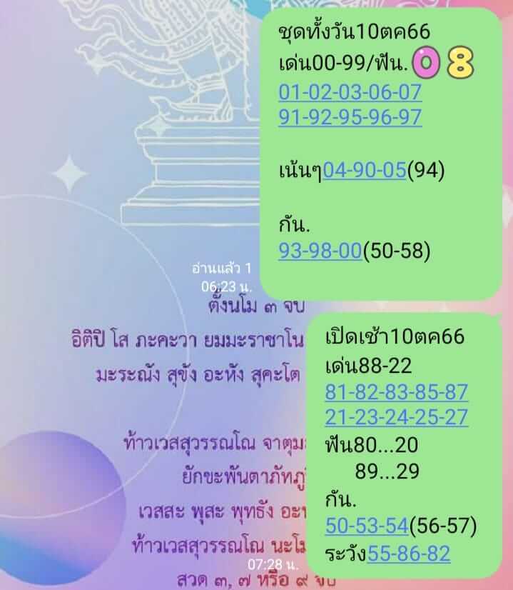 หวยหุ้น 10/10/66 ชุดที่ 8