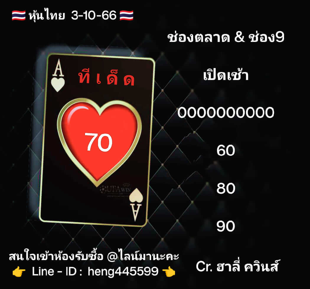 หวยหุ้น 3/10/66 ชุดที่ 9