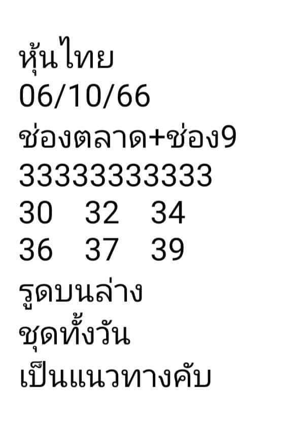 หวยหุ้น 6/10/66 ชุดที่ 9