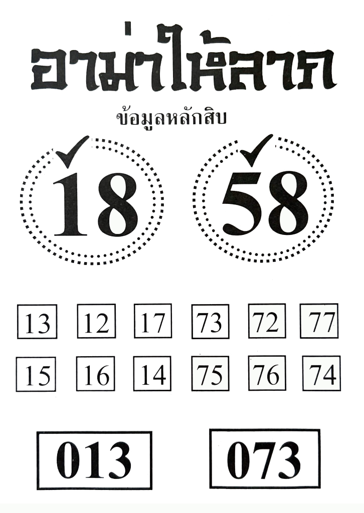 หวยอาม่าให้ลาภ 1/11/66