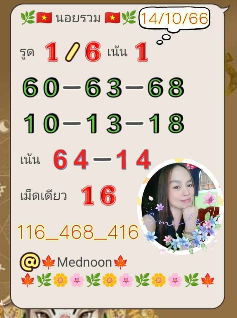 หวยฮานอย 14/10/66 ชุดที่ 5