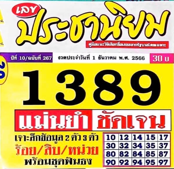 หวยประชานิยม 1/12/66