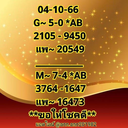 หวยมาเลย์ 4/11/66 ชุดที่ 1