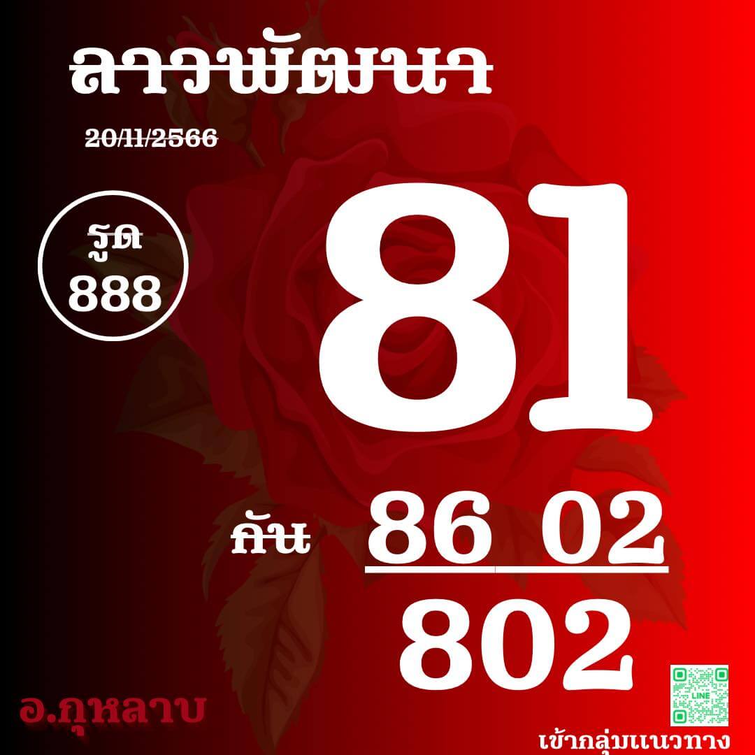 หวยลาว 20/11/66 ชุดที่ 9